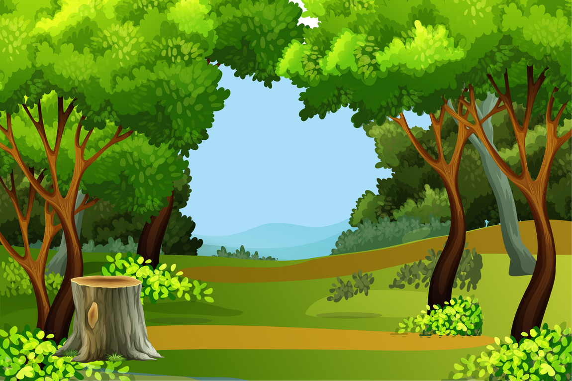 Green forest scene background